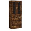 vidaXL Credenza Rovere Fumo 69,5x34x180 cm in Legno Multistrato