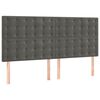 vidaXL Testiera Grigio Scuro 180x5x118/128 cm Velluto