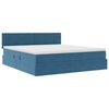 vidaXL Letto con contenitore e LED Blu Scuro 180 x 200 cm Velluto