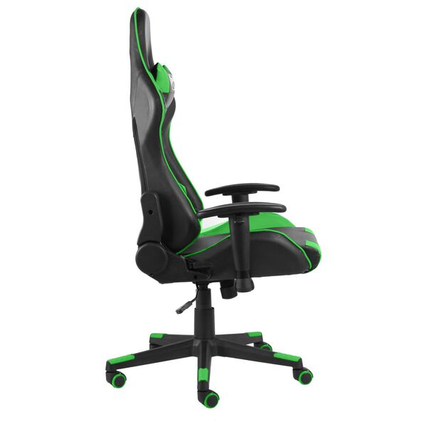 vidaXL Sedia da Gaming Girevole Verde in PVC