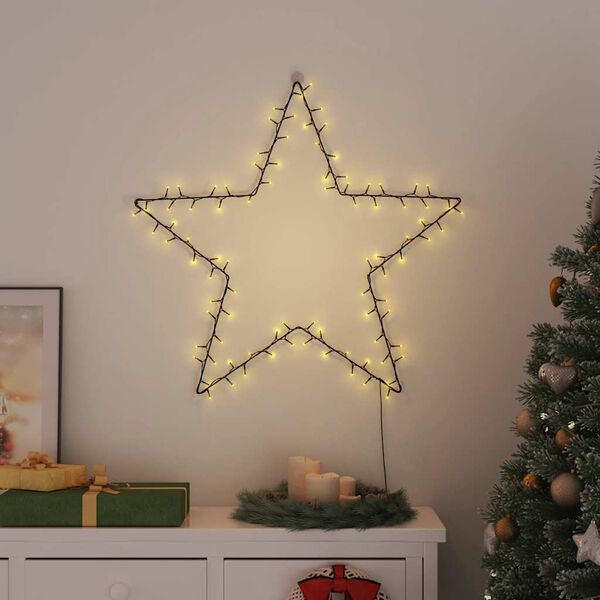 vidaXL Luci di Natale Stella Silhouette 115 LED Bianco Caldo