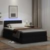 vidaXL Letto con contenitore e LED Nero 120 x 190 cm Pelle Sintetica