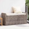 vidaXL Panchina con contenitore Grigio 110 x 40 x 50 cm Rattan