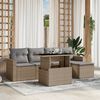 vidaXL Set Divano da Giardino 6 pz con Cuscini Beige in Polyrattan