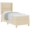 vidaXL Letto a molle con materasso Crema 80 x 200 cm Tessuto
