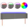 vidaXL Testiera a LED Grigio Scuro 203x16x78/88 cm in Tessuto