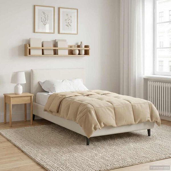 vidaXL Piumone Completo Annuale Crema 135 x 200 cm Microfibra