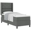 vidaXL Letto a molle con cuscino Grigio scuro 200 x 80 cm Tessuto