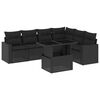vidaXL Set Divani da Giardino con Cuscini 7pz Nero Polyrattan