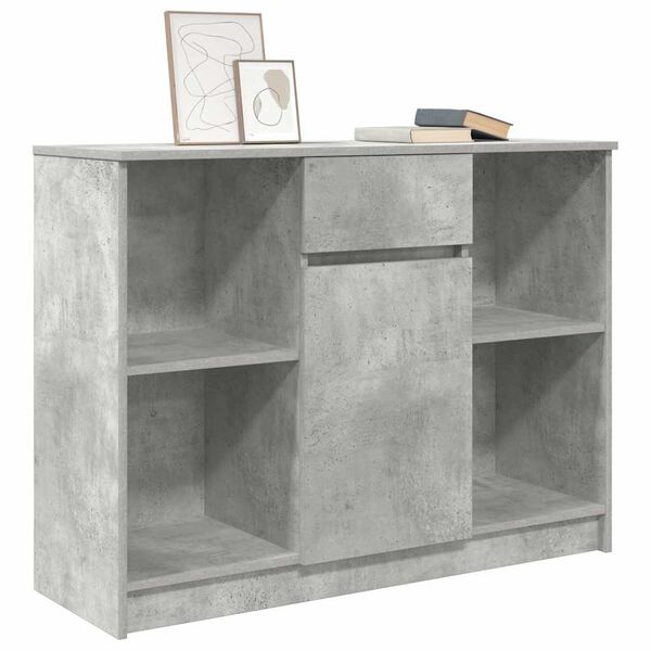 vidaXL Credenza con Cassetto Grigio Cemento 101x35x76 cm in Truciolato
