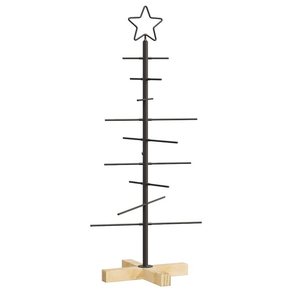 vidaXL Albero di Natale in metallo con supporto Nero 90 cm