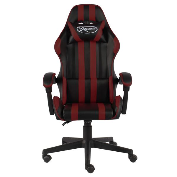 vidaXL Sedia da Gaming Nero e Rosso Vino in Similpelle