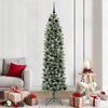 vidaXL Albero di Natale Artificiale Sottile Verde e Bianco 210 cm