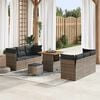vidaXL Set Divano da Giardino con cuscino 9 pcs Grigio polyrattan
