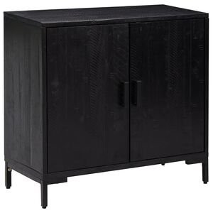 vidaXL Credenza Nera 75x35x70 cm in Legno Massello di Pino