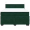 vidaXL Giroletto a Molle con Materasso Verde Scuro 160x200 cm Velluto
