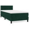 vidaXL Giroletto a Molle con Materasso Verde Scuro 90x190 cm Velluto