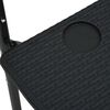 vidaXL Tavolo da Balcone Pensile Nero 60x64x83,5cm Plastica Rattan