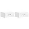 vidaXL Mobiletto da notte a muro 2 pcs Bianco Lucido 49 x 34,5 x 20 cm