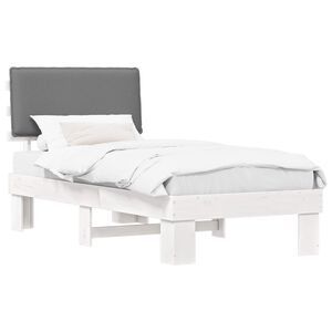 vidaXL Letto con Testiera Rivestita Grigio chiaro 100 x 200 cm