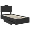 vidaXL Letto con Contenitore Nero 100 x 200 cm Legno multistrato
