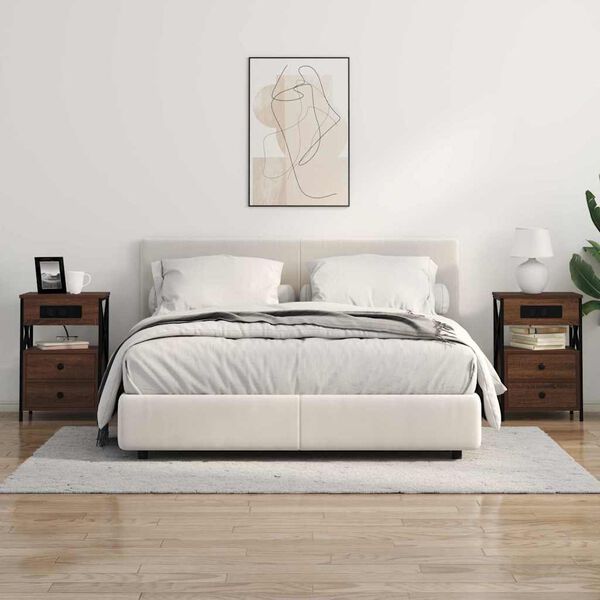 vidaXL Armadio da Notte con cassetto Rovere Marrone 40 x 31 x 60 cm