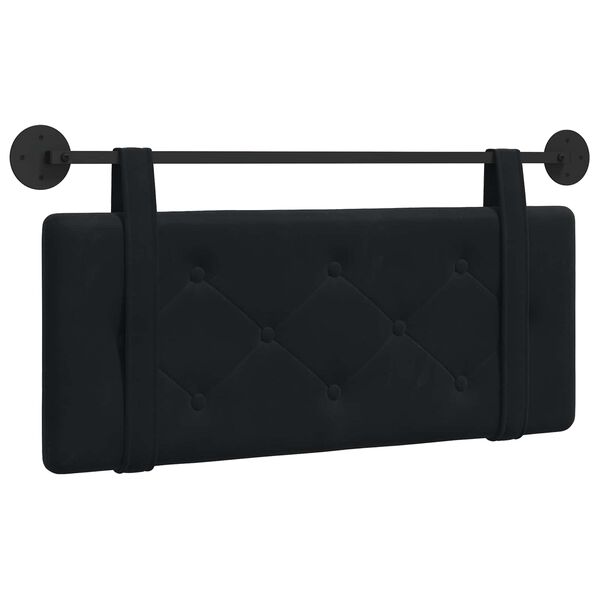 vidaXL Testata appesa Montaggio a parete Nero 110 x 55 x 5 cm Velluto