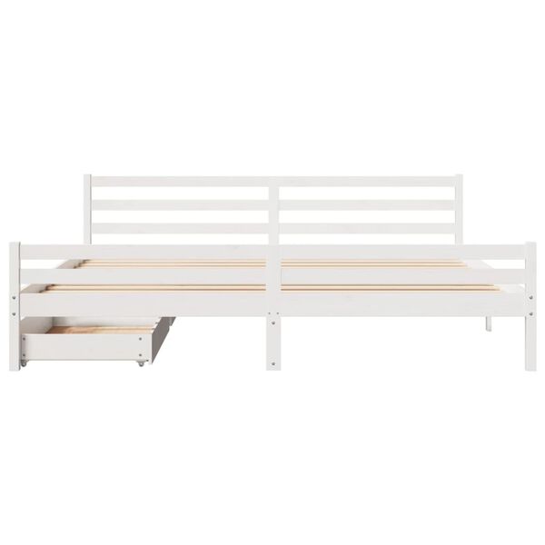 vidaXL Giroletto senza Materasso Bianco 200x200 cm Legno Massello Pino