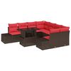 vidaXL Set Divano da Giardino 9 pz Marrone polyrattan