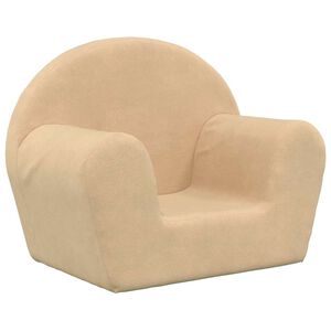 vidaXL Divano per Bambini Crema in Morbido Peluche