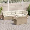 vidaXL Set Divano da Giardino con archiviazione 9 pcs Beige polyrattan