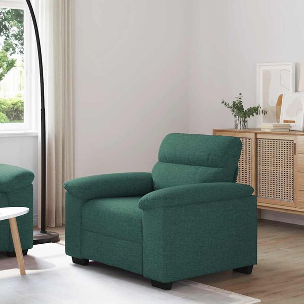 vidaXL Poltrona Verde Scuro 60 cm in Tessuto