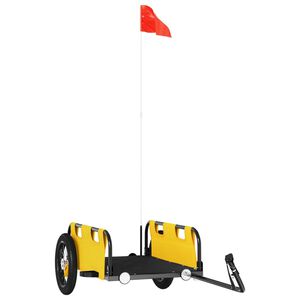 vidaXL Rimorchio da Bici Giallo Oxford e Ferro