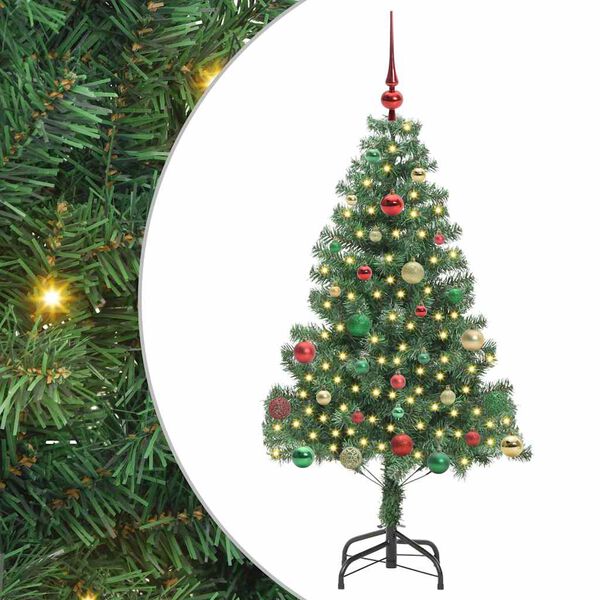vidaXL Albero di Natale con 150 LED con supporto Verde 150 cm PVC