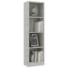 vidaXL Libreria a 4 Ripiani Cemento 40x24x142 cm in Legno Multistrato