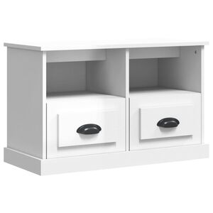 vidaXL Mobile Porta TV Bianco Lucido 80x35x50 cm in Legno Multistrato