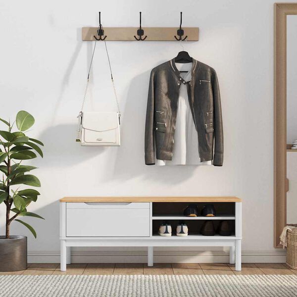 vidaXL Panchina per corridoio FLORO Bianco 115 x 40 x 45 cm