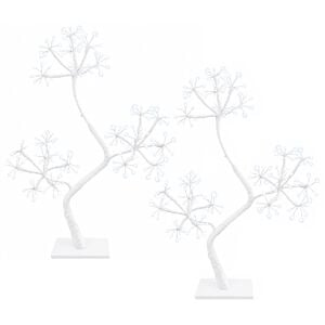 vidaXL Albero di Natale a LED a forma di S 2 pz Bianco 18 x 18 x 45 cm