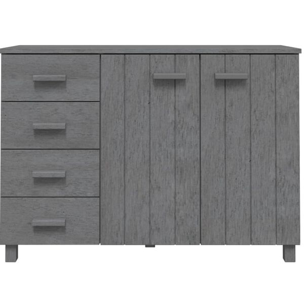 vidaXL Credenza HAMAR Grigio Scuro 113x40x80 cm Legno Massello di Pino