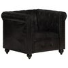 vidaXL Poltrona Chesterfield Nera in Vera Pelle