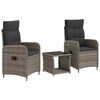 vidaXL Set Lounge da Giardino 3 pz Grigio e Grigio Scuro