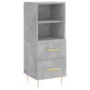 vidaXL Credenza Grigio Cemento 34,5x34x180 cm in Legno Multistrato