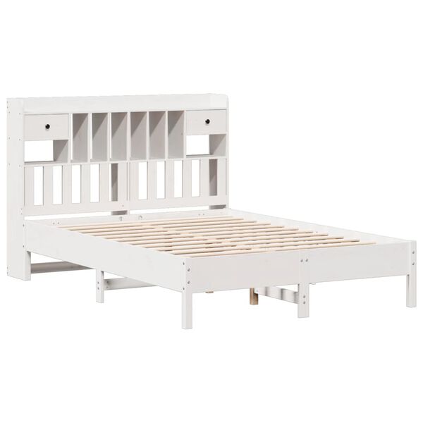 vidaXL Letto Libreria senza Materasso Bianco 140x190 cm Legno di Pino