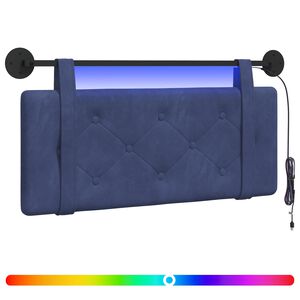 vidaXL Testiera sospesa Con luce LED Blu Polizia Velluto