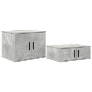vidaXL Armadio 2 pcs Grigio cemento 127 x 41 x 40 cm Legno multistrato