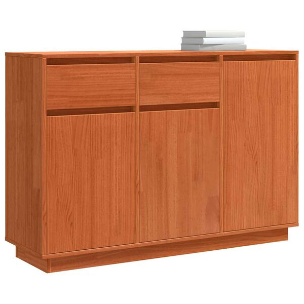 vidaXL Credenza Marrone cerato 110 x 34 x 75 cm Pino massello
