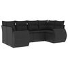 vidaXL Set Divano da Giardino 6 pz con Cuscini Nero in Polyrattan