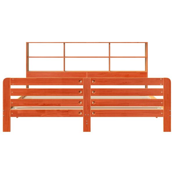 vidaXL Giroletto senza Materasso Marrone Cera 180x200 cm Legno di Pino