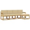 vidaXL Set di divani da esterno con cuscino 5 pcs Bianco e Beige
