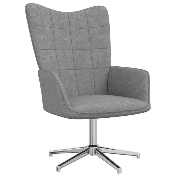 vidaXL Poltrona Relax con Poggiapiedi Grigio Chiaro in Tessuto